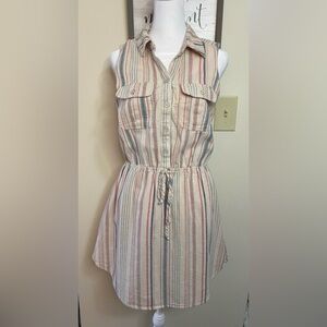 Be Bop Sleeveless Linen Blend Mini Drees Size Large